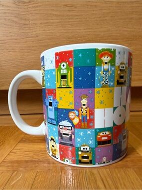 Disney Pixar Happy Holidays Multicolor Character Patchwork Mug